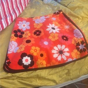 Victoria Beckham for Target Floral Red and Yellow Mini Skirt